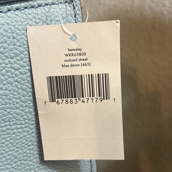 Kate Spade Orchard Street Hemsley blue dawn pebbled leather crossbody w/ tassels - Picture 8 of 14